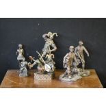 BRONZE STYLE FIGURINES - 5 bronze style figurines and a bronze pirate to include a country