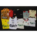 LIVERPOOL FOOTBALL SHIRTS - a collection of 8 Liverpool F.