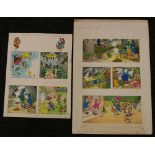 MR TOAD - PETER WOOLCOCK (1926-2014) - 2 original watercolour and ink storyboards published by