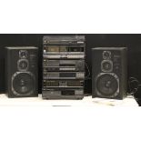 JVC - a collection of 6 pieces of JVC music equipment and a pair of matching speakers to include a