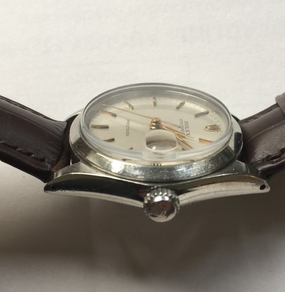 ROLEX OYSTERDATE PRECISION - gents mid-size automatic watch c.1965 on a Hirsch Duke alligator strap. - Image 5 of 8