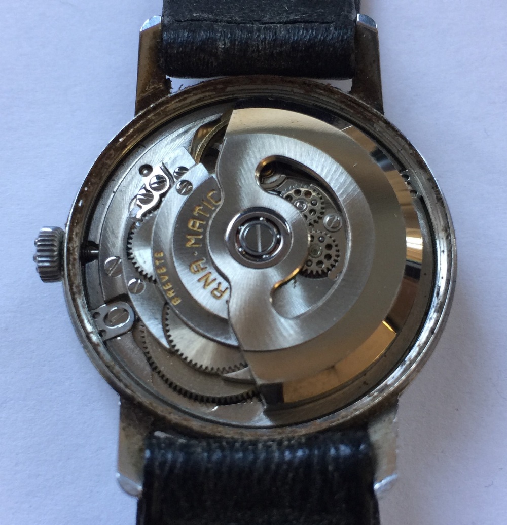 ETERNAMATIC - an Eternamatic watch on a leather strap marked 4557449 on the reverse with original - Bild 3 aus 8