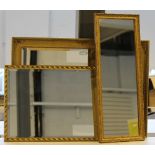 MIRRORS - 3 gilt mirrors to include a bevel edged large mirror measuring 105x75cm and 2 smaller