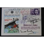 MANCHESTER UNITED - a Manchester City v Manchester United 50 Years at Maine Road envelope signed by