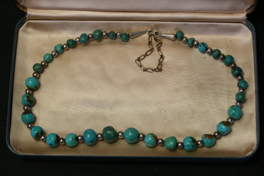 TURQUOISE JEWELLERY - a selection of turquoise and silver jewellery to include 3 necklaces (one - Image 2 of 4