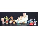 CHILDREN'S FIGURES - a collection of children's toy figurines to include The Smurfs (6),