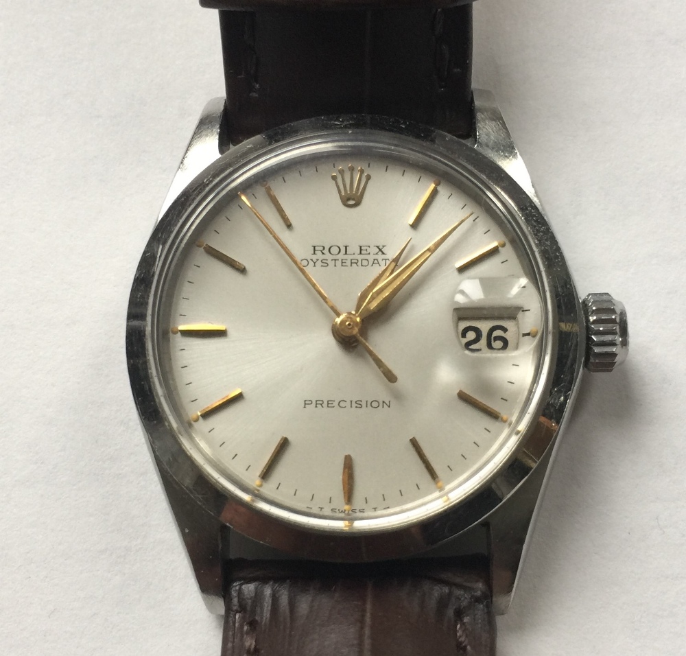 ROLEX OYSTERDATE PRECISION - gents mid-size automatic watch c.1965 on a Hirsch Duke alligator strap.