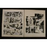 SEXTON BLAKE - 2 ink wash storyboards for the comic 'Valiant' dated 14th March 1970 featuring an