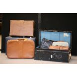 VINTAGE SUITCASES - a collection of vintage suitcases and handbags,
