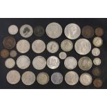 COINS - a collection of English and foreign coinage including silver.