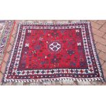 PERSIAN QASHQAI RUG - a Persian Qashqai rug, measuring 98x91cm.