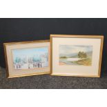WATERCOLOURS - 2 framed watercolours to include 'The Monument Southport' by Gordon Hemm (of