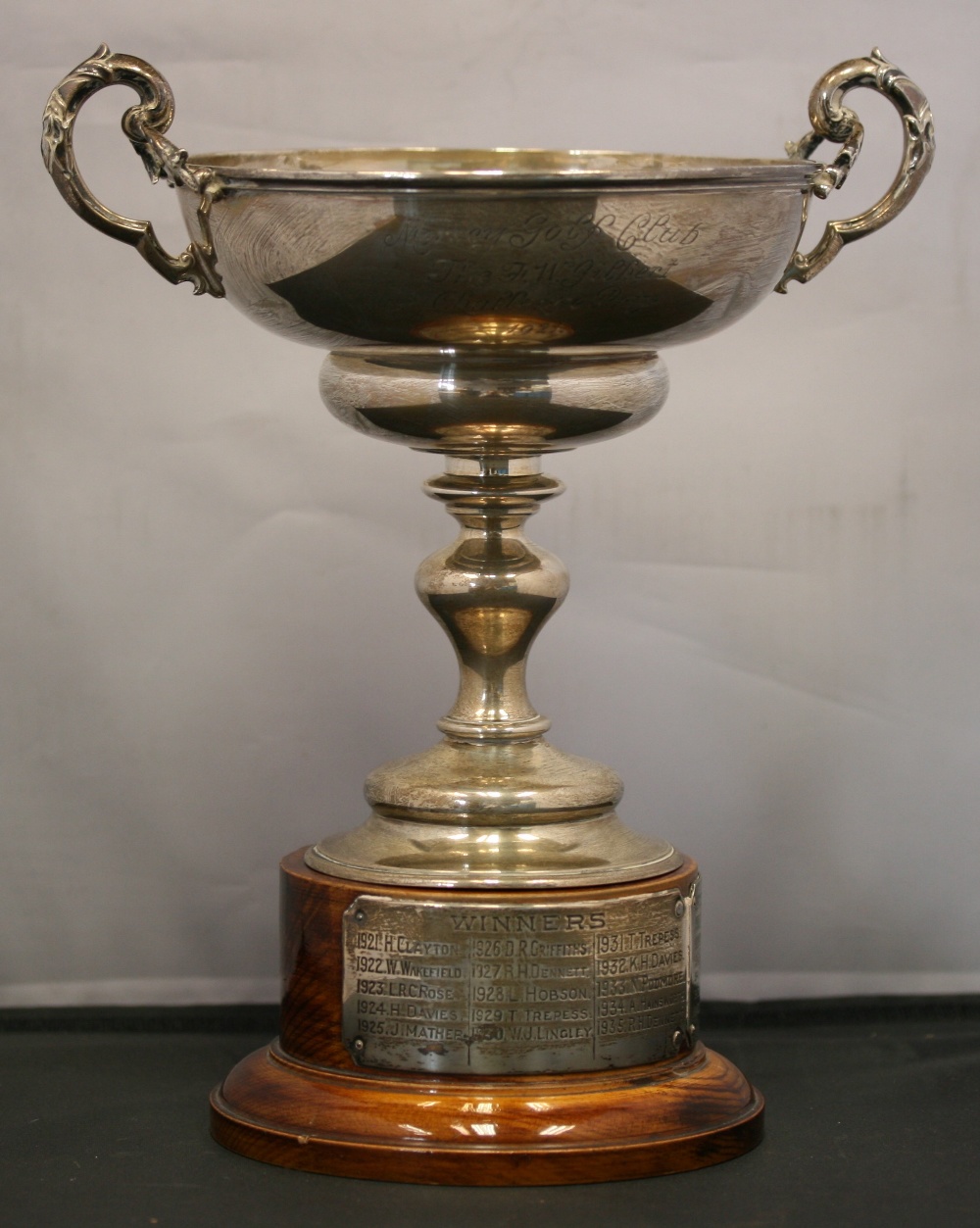 BOODLES TROPHY - a Boodle & Dunthorne silver trophy inscribed 'Mersey Golf Club The F. W.