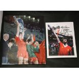 LIVERPOOL FC - a photographic print of Liverpool captain Phil Thompson lifting the European Cup in