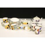 CROCKERY - a complete Doulton tea set (Everyday Milano) featuring a teapot, sugar bowl and lid,