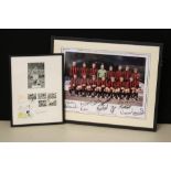 MANCHESTER UNITED - 2 framed items of Manchester United Memorabilia to include the Manchester City