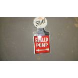 Vintage style enamel Shell Pump sign