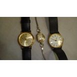 Ladies evening dress watch & two gents watches
