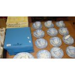 Collection of Coalport collectors plates and early 20th century blue and white tea set