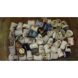 Box of assorted porcelain thimbles