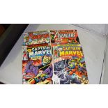 4 x Marvel comics including Captain Marvel No. 48 & 56 Avengers No.