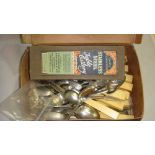 Box of silver plated cutlery