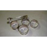 Four solid silver serviette rings, Sheffield 1911 Martin Hall & Co., Birm.