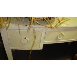 Painted bow front dressing table