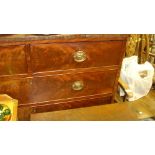 Georgian mahogany chest of 2 short and three long graduated drawers on ogee bracket feet