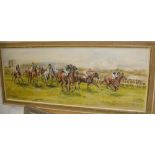 Pair of acrylics on board May Meeting & Calling the Roll by D H Brackenbury framed 34 cms x 90 cms