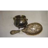 Silver repousse work ladies dressing table brush with monogramme Birm.