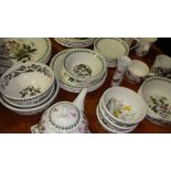 Assorted Portmeirion Botannicals dinner ware including 2 x soup, 3 x cereal 3 x large soup, teapot,