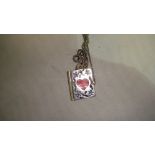 Silver chain with book shape locket