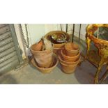 Assorted terracotta pots