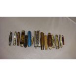 Collection of 15 assorted folding pocket knives