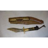 2 x vintage folding Vendetta knives, one with Sheffield blade brass hilt stamped No 6,