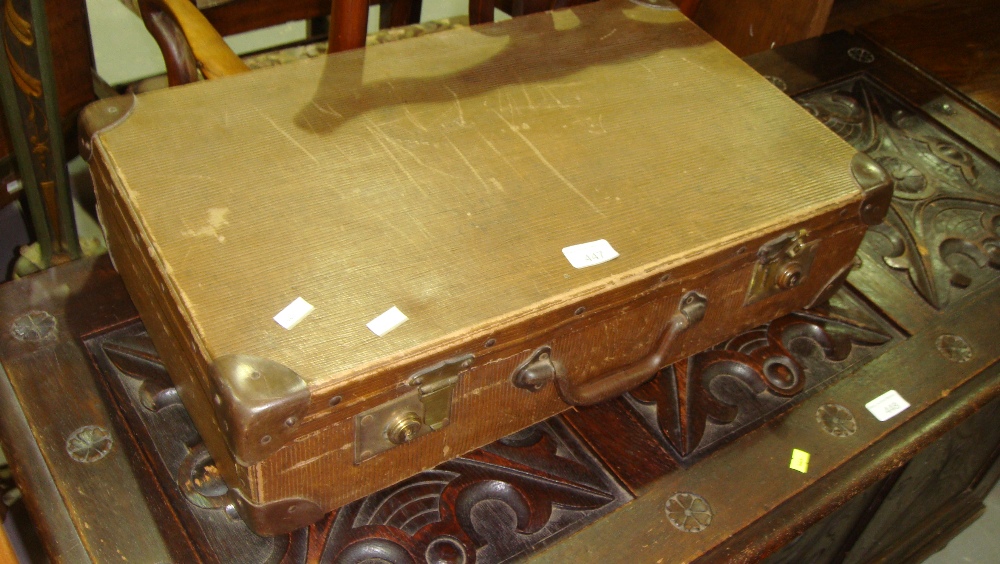 Vintage suitcase with brass locks