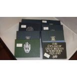 GB coin proof sets 1977, 1981, 1984, 1986, 1987, 1988 & 1989. Guernsey proof set 1987.