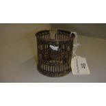 19th century unmarked silver metal bottle coaster 6 cms x 6 cms (some damages)