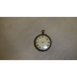 Late 19th / early 20th century ladies pocket with painted dial in chased and engraved silver case