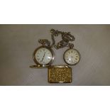 Late 19th century Ladies fob watch with painted and enamel dial in a silver (.