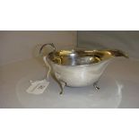 Solid silver sauce boat with gadrooned edge by J Dixon & Sons Sheffield 1932,