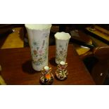 2 x Aynsley Wild Tudor vases (boxed) and 2 x Davenport two handled vases (damaged)