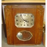 Vintage oak cased wall clock by Irod