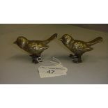 Pair of novelty silver plated sparrow ornaments