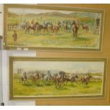 Pair of acrylics on board May Meeting & Calling the Roll by D H Brackenbury framed 34 cms x 90 cms