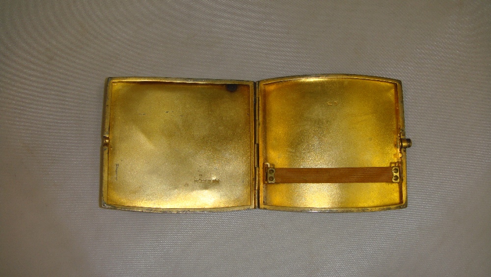 Solid silver cigarette case with gilded interior Birm. - Image 2 of 2