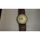 Vintage Gents wristwatch with leather strap