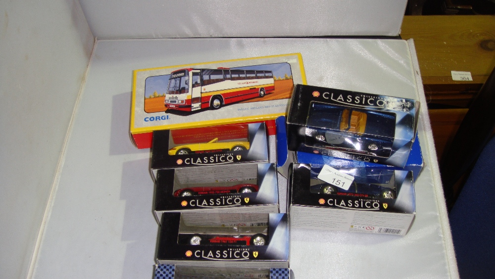 Corgi Tellus Midland Red Plaxton coach & Classico toy cars
