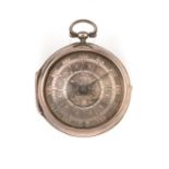 OROLOGIO DA TASCA GEO TYLER, LONDON, 1720 CIRCA,  N. 222, IN ARGENTO Cassa e controcassa in